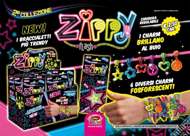 New Zippy Flash (Charm Fosforescente) (8 Pz) gioco di Dynit