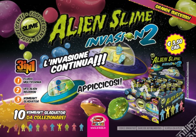Alien Slime Invasion 2 - Slime Fosforescente (8 Pz) gioco di Dynit