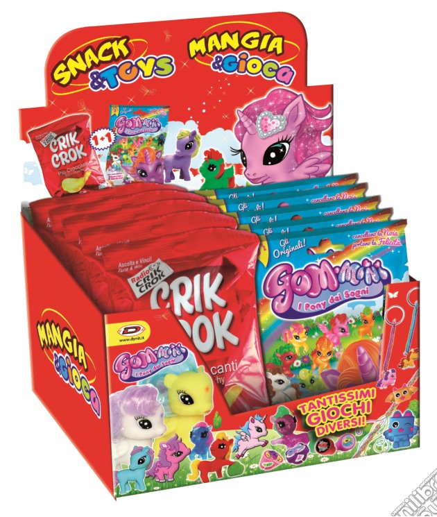 Snack & Toys (Patatina Crik Crok + Gioco Pony) Espositore 6 Pz gioco di Dynit