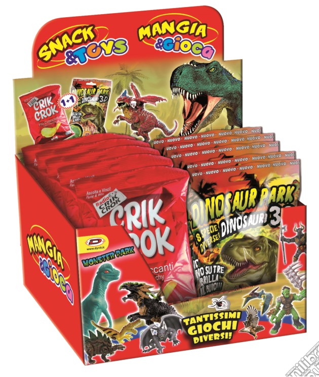 Snack & Toys (Patatina Crik Crok + Gioco Dinosauri/Draghi/Warriors) Espositore 6 Pz gioco di Dynit