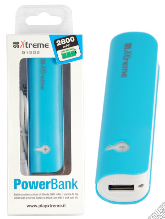 XTREME Power Bank 2800 mAh Blu gioco di HSP