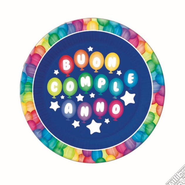 Giocoplast: Buon Compleanno - 8 Piatti Cm 23 gioco di Giocoplast