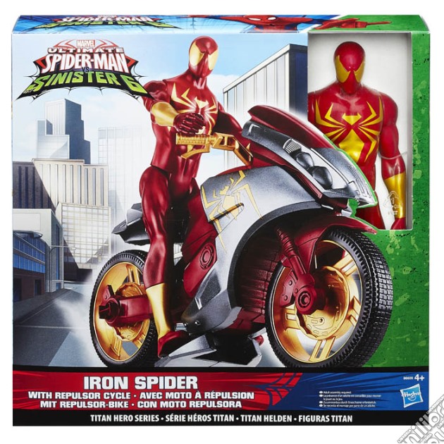 Figure M. Spiderman 30Cm+Repulsor Cycle gioco di FIGU