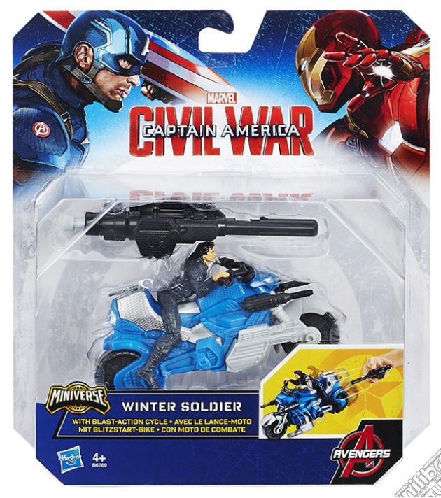 Figure Captain America Civil War + moto gioco di FIGU