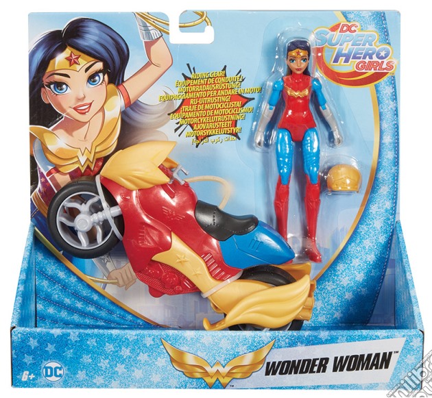 Figure DC SH Supergirl Wonder Woman+moto gioco di FIGU