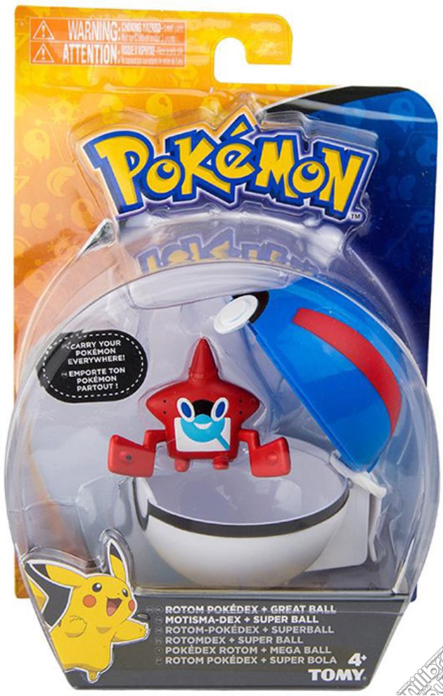 Figure Pokemon Rotom Pokedex + Great B. gioco di FIGU