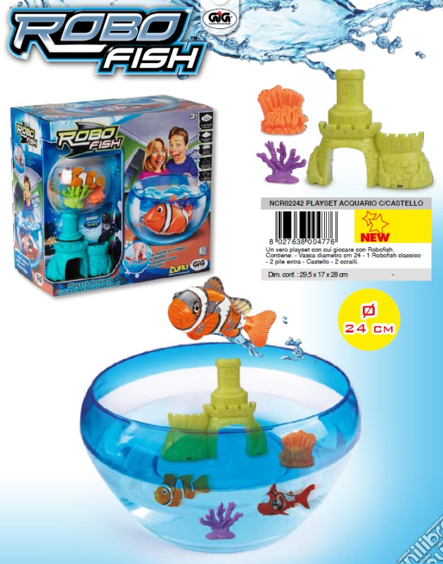 Robo Fish - Playset Acquario Con Castello gioco di Gig