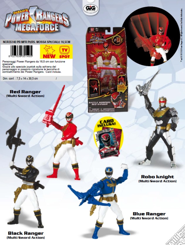 Power Rangers - Megaforce - Personaggio Mossa Speciale 16,5 Cm  gioco di Gig