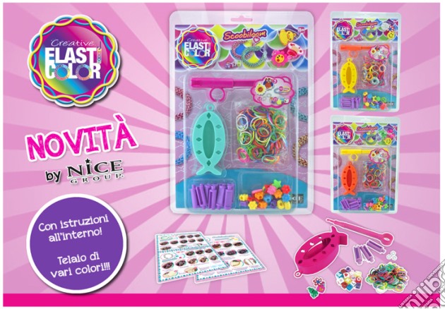 Elasticolor - Scooby Loom - 300 Elastici + Charm + Mini Telaio gioco di Nice