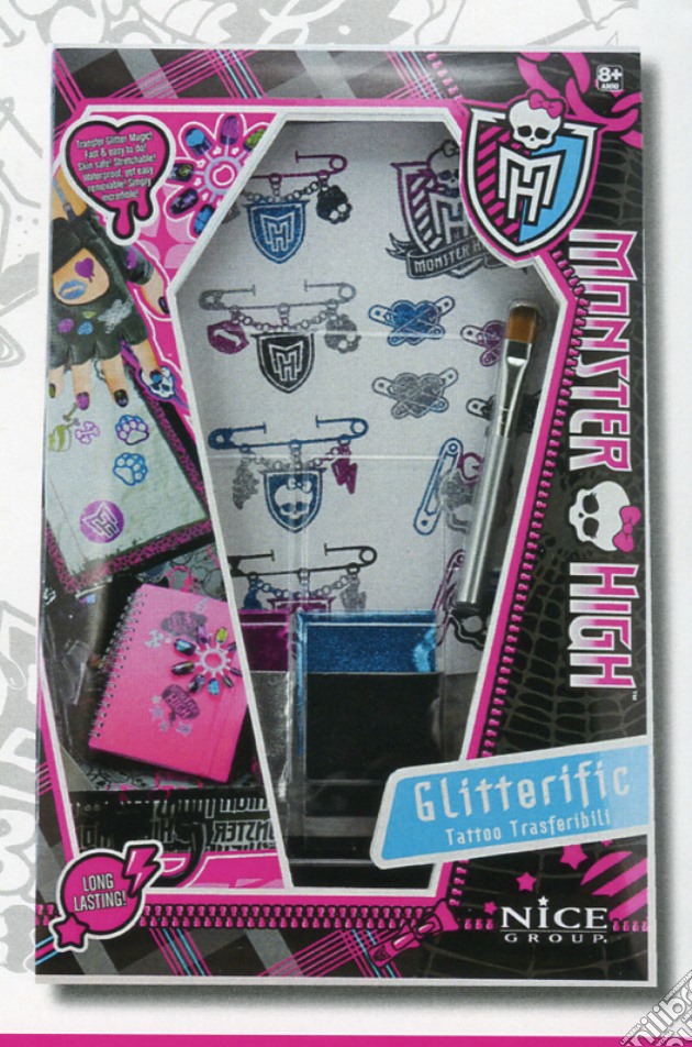 Monster High - Glitterific Glitter Tattoo Trasferibili - Confezione Box gioco di Nice