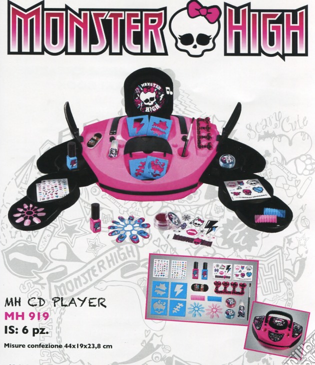 Monster High - Cd Player - Set Unghie Tattoo Capelli gioco di Nice