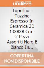 Topolino - Tazzine Espresso In Ceramica 3D 13X8X8 Cm - 2 Pezzi Assortiti Nero E Bianco In Confezione Regalo 17X12X13 Cm gioco di Joy Toy