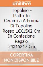 Topolino - Piatto In Ceramica A Forma Di Topolino Rosso 18X15X2 Cm In Confezione Regalo 24X15X17 Cm gioco di Joy Toy