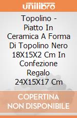 Topolino - Piatto In Ceramica A Forma Di Topolino Nero 18X15X2 Cm In Confezione Regalo 24X15X17 Cm gioco di Joy Toy
