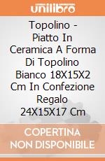 Topolino - Piatto In Ceramica A Forma Di Topolino Bianco 18X15X2 Cm In Confezione Regalo 24X15X17 Cm gioco di Joy Toy