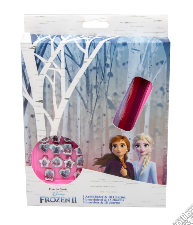 Frozen 2 - 3 Braccialetti Con 18 Charms Da Applicare In Confezione Regalo 15X2,5X20 Cm gioco di Joy Toy