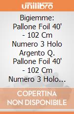 Bigiemme: Pallone Foil 40' - 102 Cm Numero 3 Holo Argento Q. Pallone Foil 40' - 102 Cm Numero 3 Holo Argento giochi