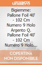 Bigiemme: Pallone Foil 40' - 102 Cm Numero 9 Holo Argento Q. Pallone Foil 40' - 102 Cm Numero 9 Holo Argento giochi