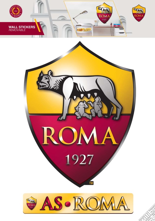 Imagicom: As Roma Wall Sticker Logo 1 Foglio (50X70Cm) gioco di Imagicom