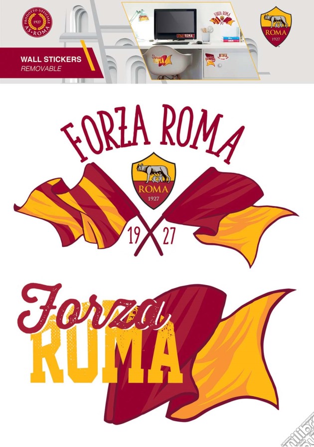 Imagicom: As Roma Wall Sticker Logo 2 Fogli A3 gioco di Imagicom