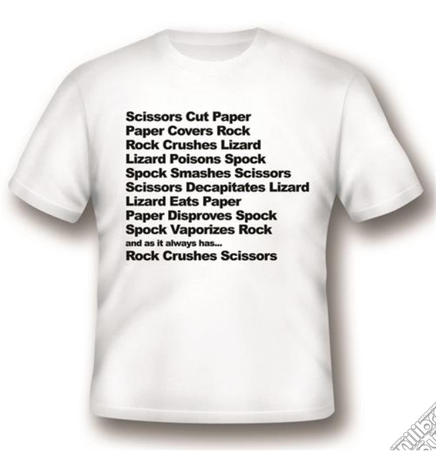 Big Bang Theory (The) - Rock Paper Scissor Lizard Spock White (T-Shirt Unisex Tg. L) gioco di 2BNerd
