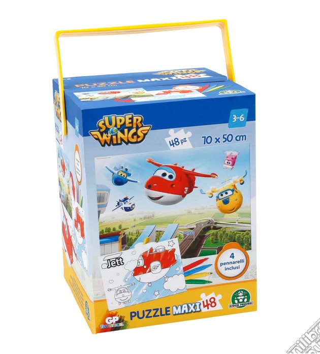 Super Wings - Puzzle 48 Pz Color Double Con Pennarelli puzzle