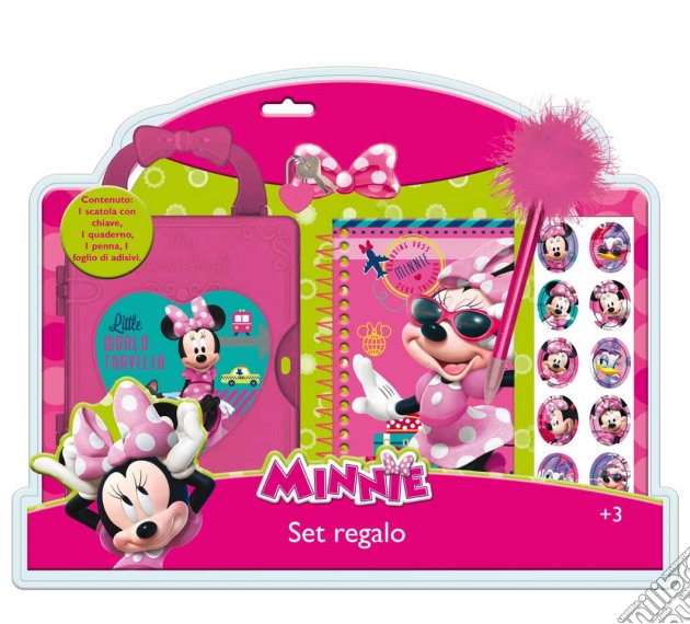Minnie - Set Scatola Con Chiave + Quaderno + Penna + Stickers gioco di Joko