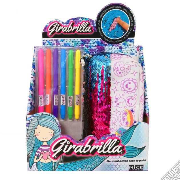 Girabrilla Mermaid Color Me Pencil Case gioco di Nice