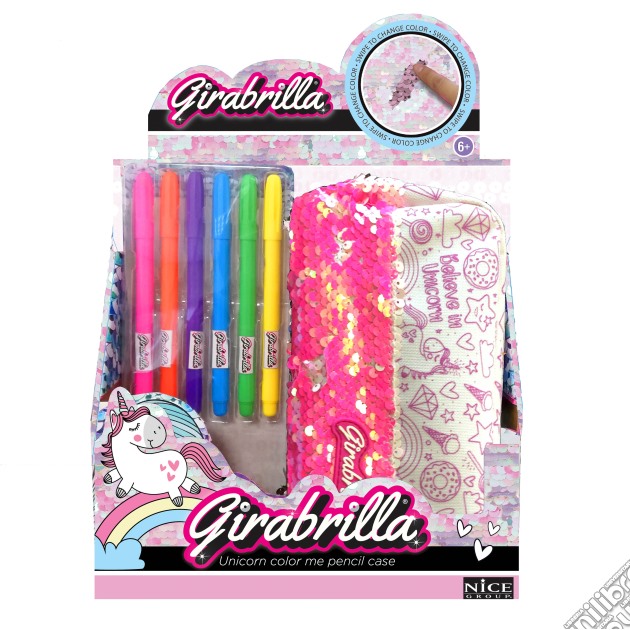 Girabrilla Unicorn Color Me Pencil Case gioco di Nice