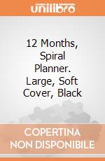 12 Months, Spiral Planner. Large, Soft Cover, Black giochi