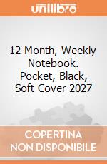 12 Month, Weekly Notebook. Pocket, Black, Soft Cover 2027 giochi