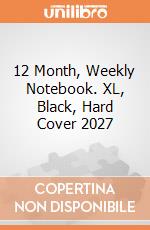 12 Month, Weekly Notebook. XL, Black, Hard Cover 2027 giochi