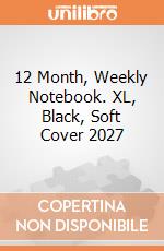 12 Month, Weekly Notebook. XL, Black, Soft Cover 2027 giochi