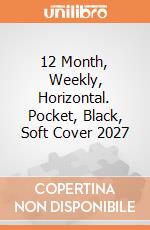 12 Month, Weekly, Horizontal. Pocket, Black, Soft Cover 2027 giochi