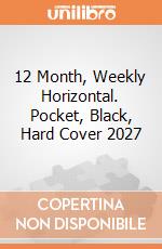 12 Month, Weekly Horizontal. Pocket, Black, Hard Cover 2027 giochi