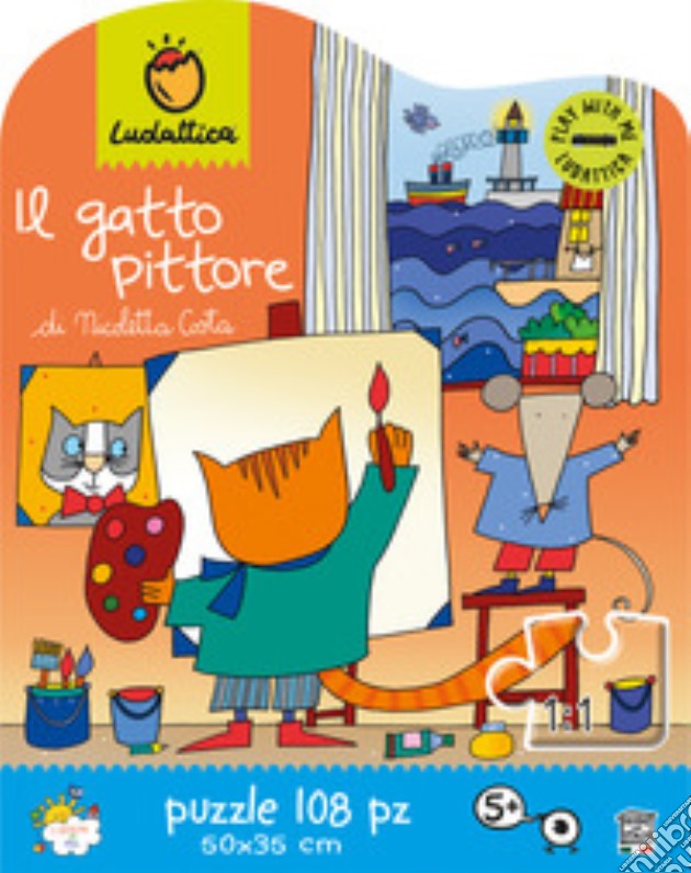 Ludattica - Nicoletta Costa - Puzzle 108 Pz Il Gatto Pittore puzzle