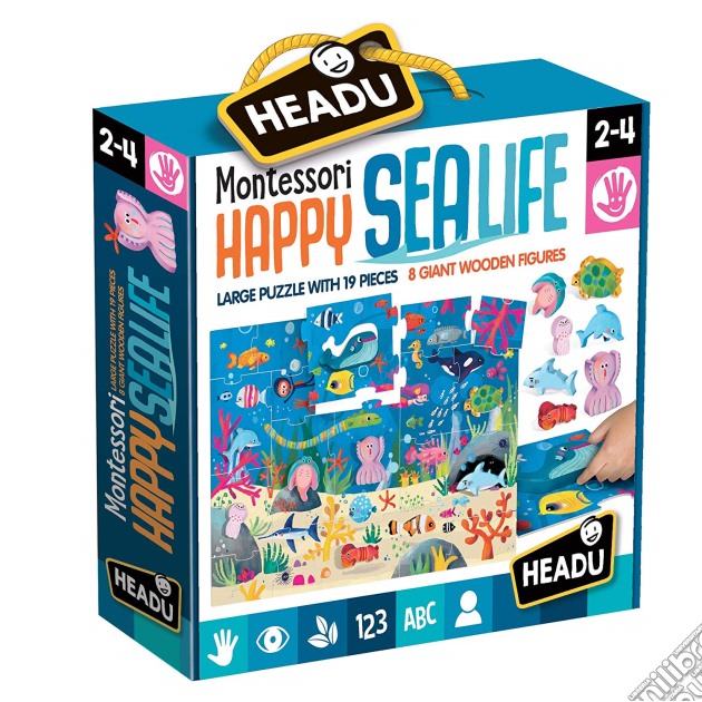 Headu It20096 - Montessori Happy Sea Life gioco