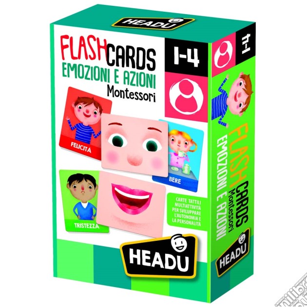 Headu IT23103 - Flashcards Montessori Emozioni E Azioni gioco di Headu