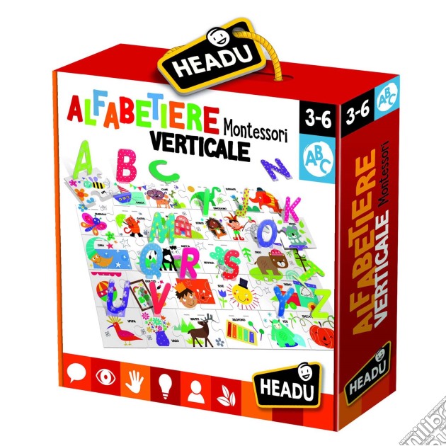 Headu It23585 - Alfabetiere Verticale Montessori gioco di Headu