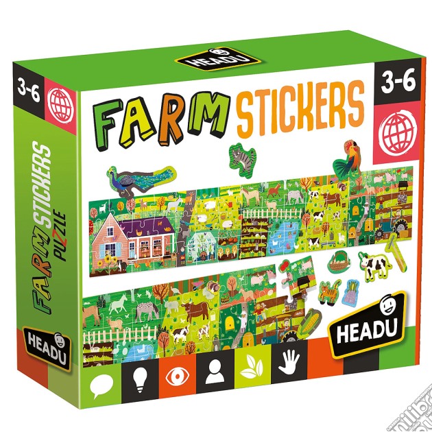Headu Mu24926 - Farm Stickers Puzzle gioco