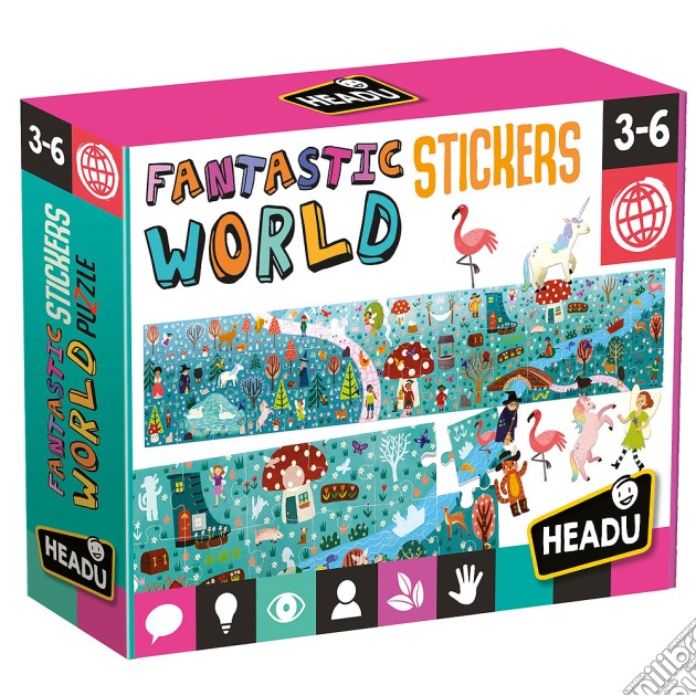 Headu Mu24933 - Fantastic World Stickers Puzzle gioco