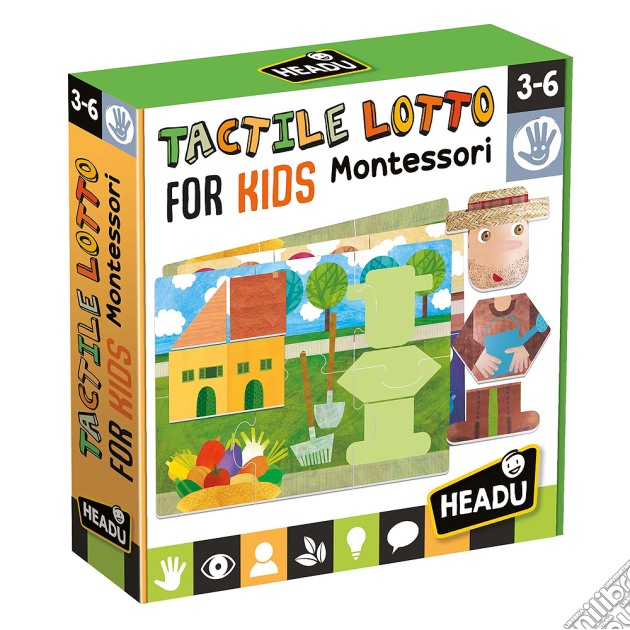 Headu Mu25374 - Tactile Lotto For Kids Montessori gioco