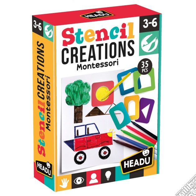 Headu: Stencil Creations Montessori gioco