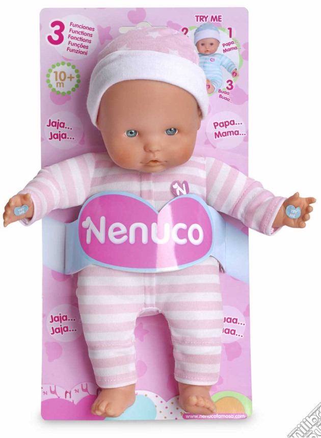 Nenuco - Bambola Soft 25 Cm 3 Funzioni Rosa gioco