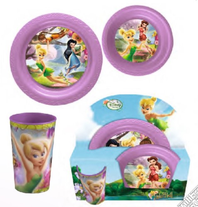 Disney Fairies - Set 2 Piatti & 1 Bicchiere In Plastica gioco di Joy Toy