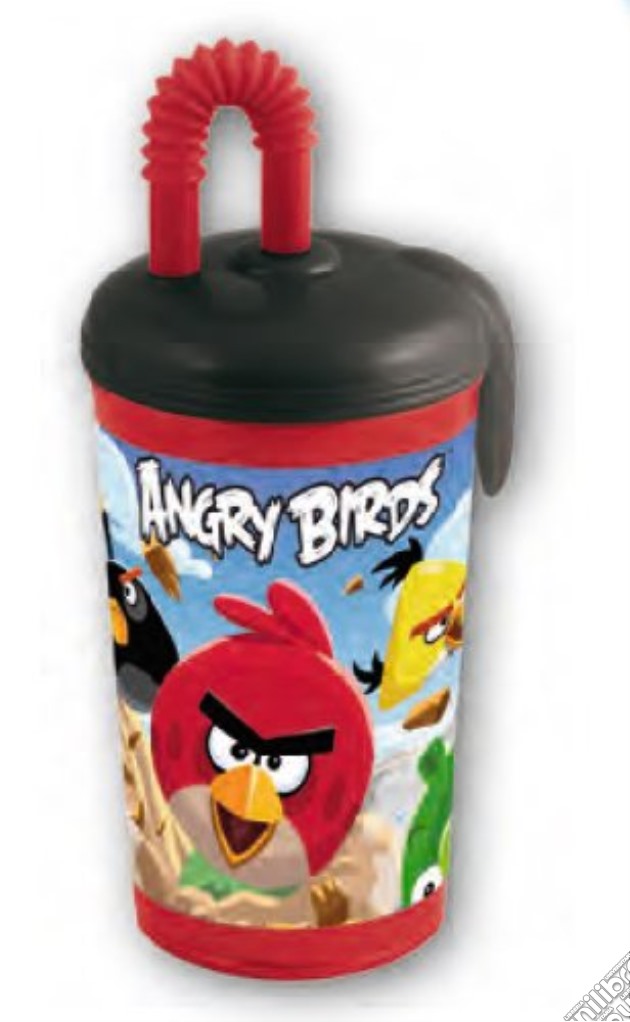 Angry Birds - Bicchiere Con Coperchio E Cannuccia gioco di Joy Toy