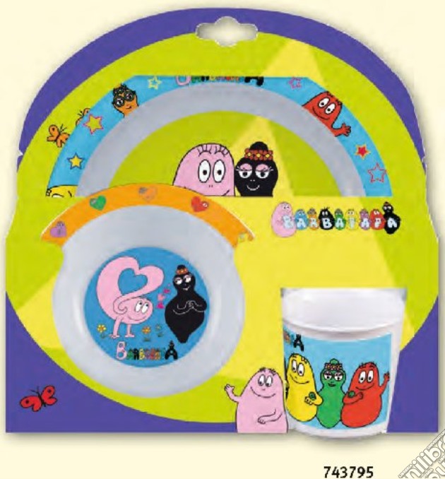 Barbapapa' - Set 2 Piatti & 1 Bicchiere In Plastica gioco di Joy Toy