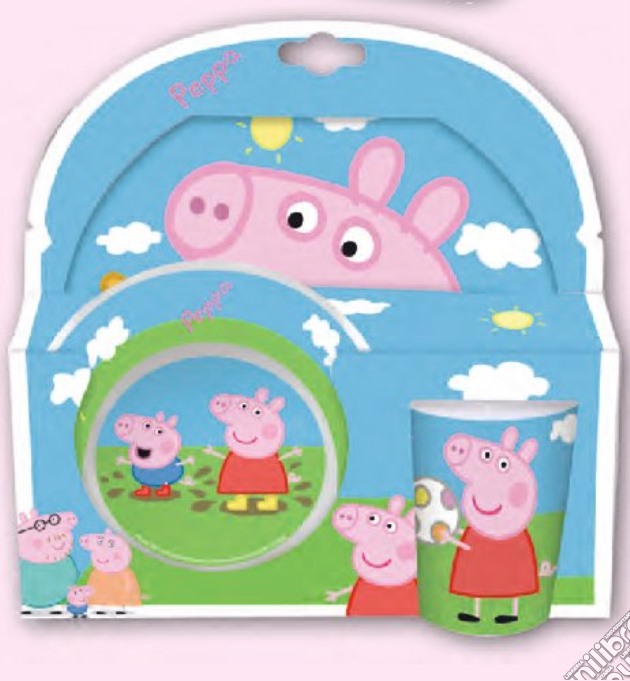 Peppa Pig - Set 2 Piatti & 1 Bicchiere In Plastica gioco di Joy Toy