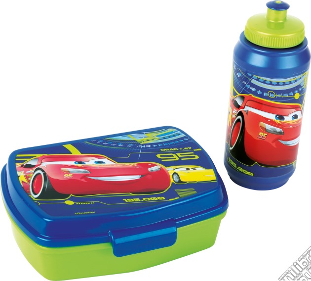 Disney Cars, Scatola porta pranzo con bottiglia gioco di Joy Toy