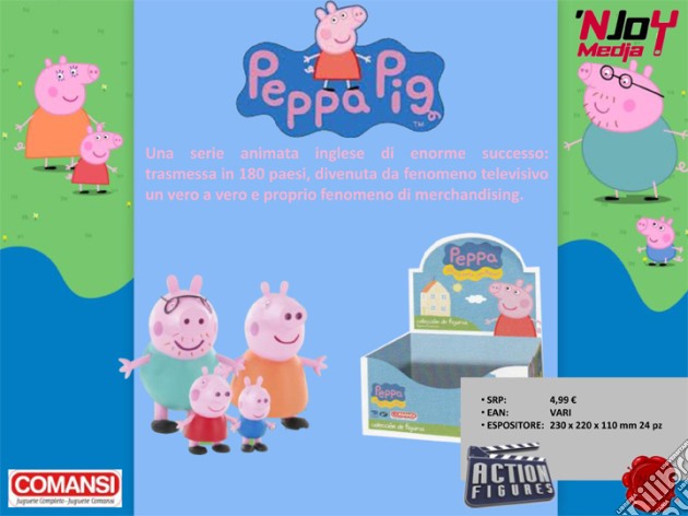 Peppa Pig - Figurina Papa' Pig (6,5 Cm) gioco di Comansi